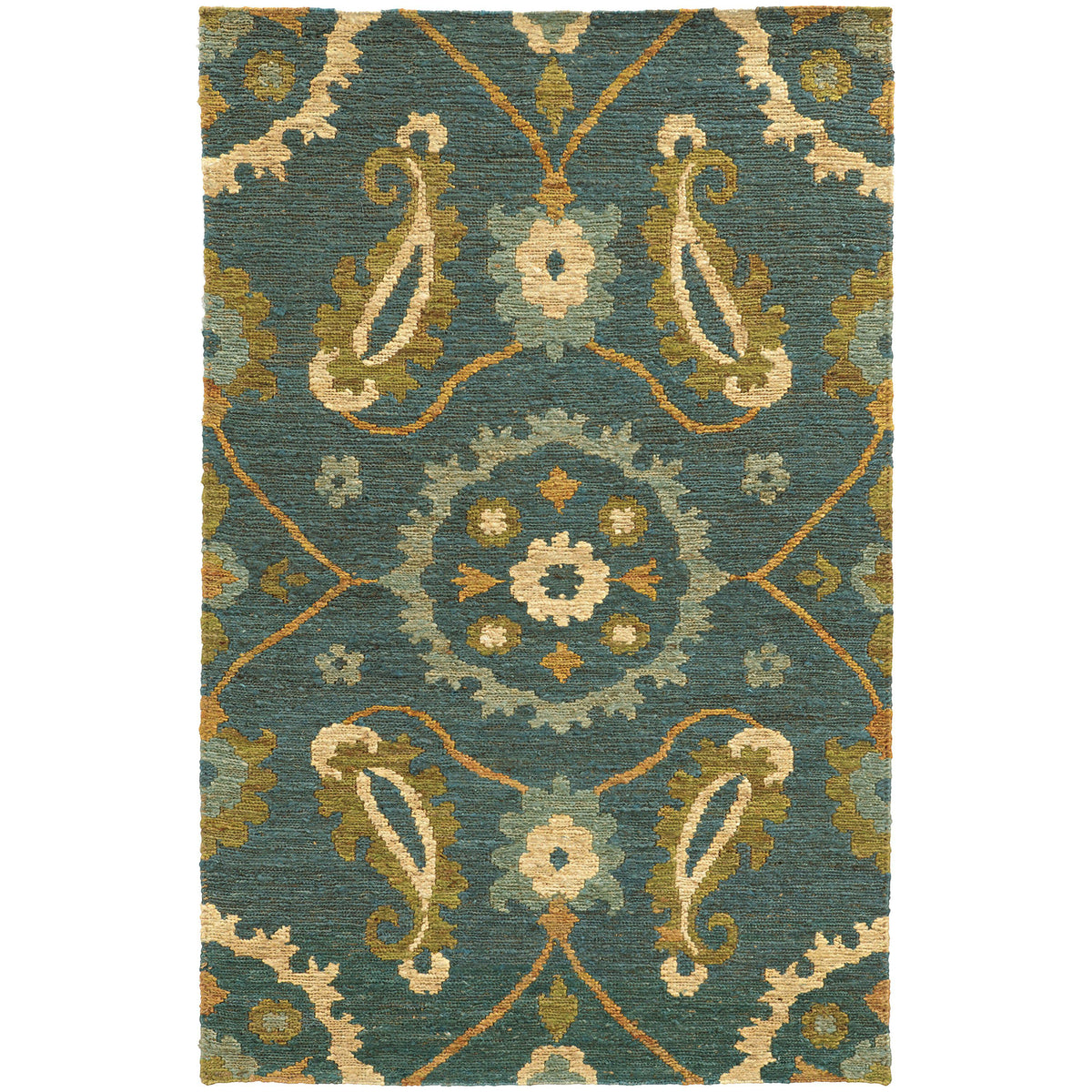 Tommy Bahama Home Valencia 57702 Blue/Green-Area Rug-Tommy Bahama Home-3&#39; 6&quot; X 5&#39; 6&quot;-The Rug Truck