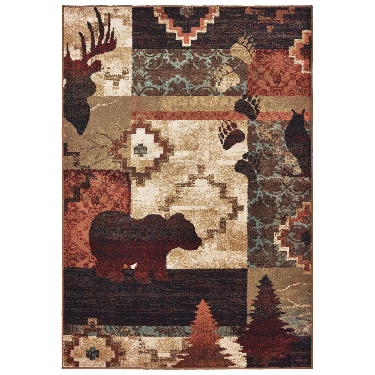 Tahoe 9649a Brown Area Rug (7&#39;10&quot; X 10&#39;)